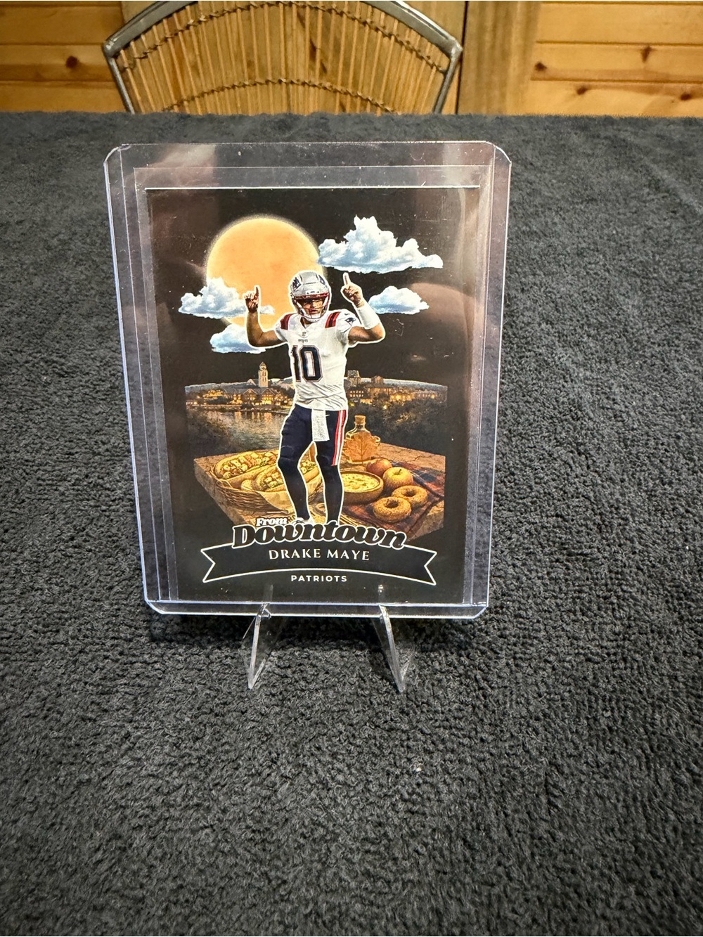 Drake Maye From Downtown Trading Card — Patriots Design, Black Background